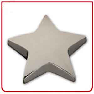 Nickle Plated Engraving Metal Star Shape Paperweight